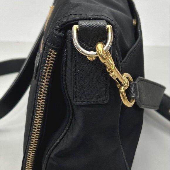 Marc Jacobs Preppy Nylon Flap-Over Crossbody – Black with Leather Strap - Picture 3 of 16